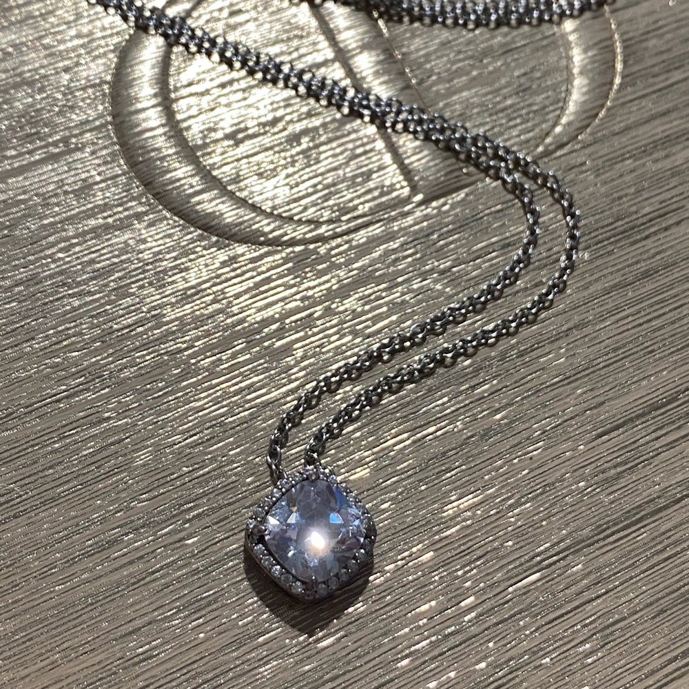 925 Silver cubic Zirconia pendant on a Stainless Steel chain
